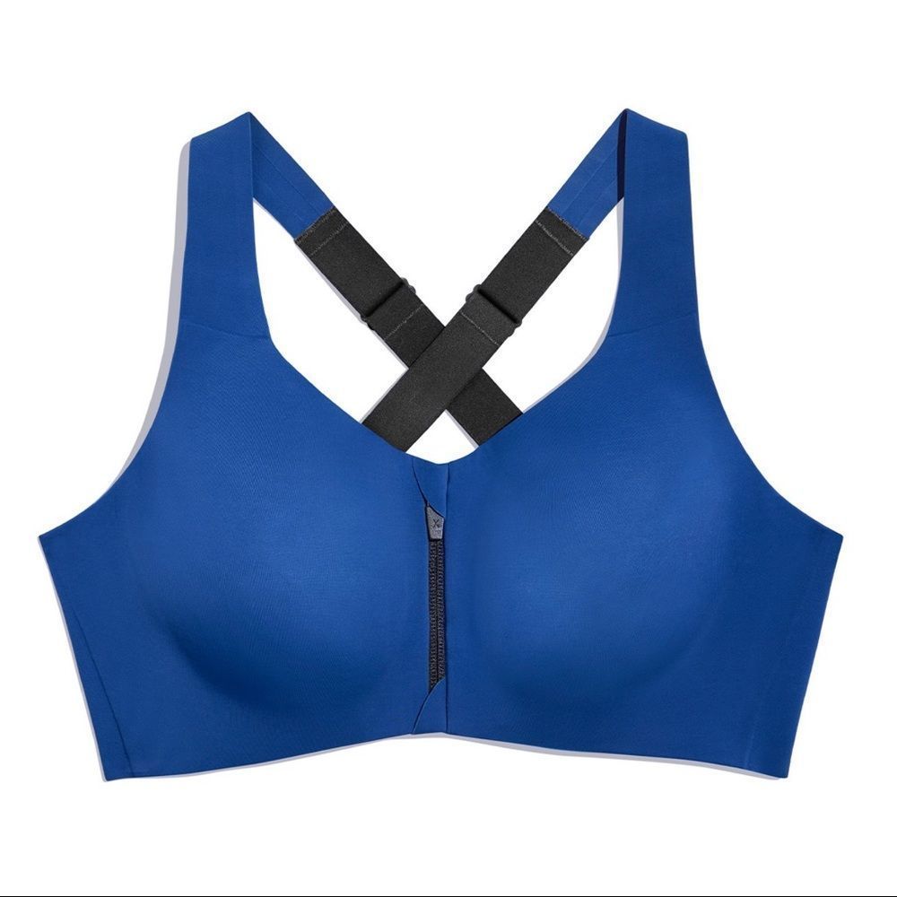 🆕 Knix Zip Up Catalyst Bra Electric Blue NWT
